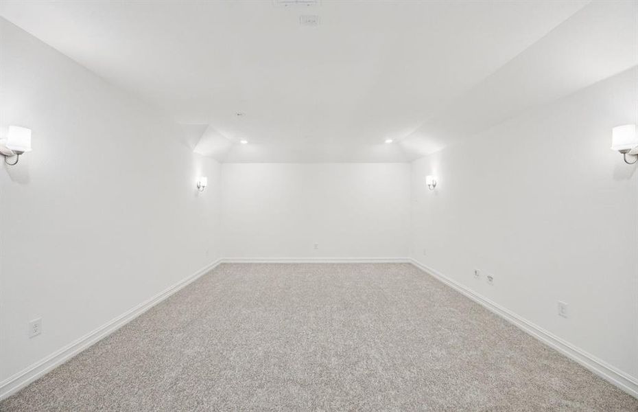 Media room on second level Media room on second level