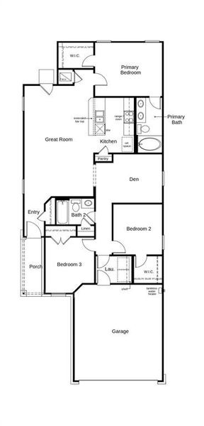 This floor plan features 3 bedrooms, 2 full baths and over 1,300 square feet of living space.