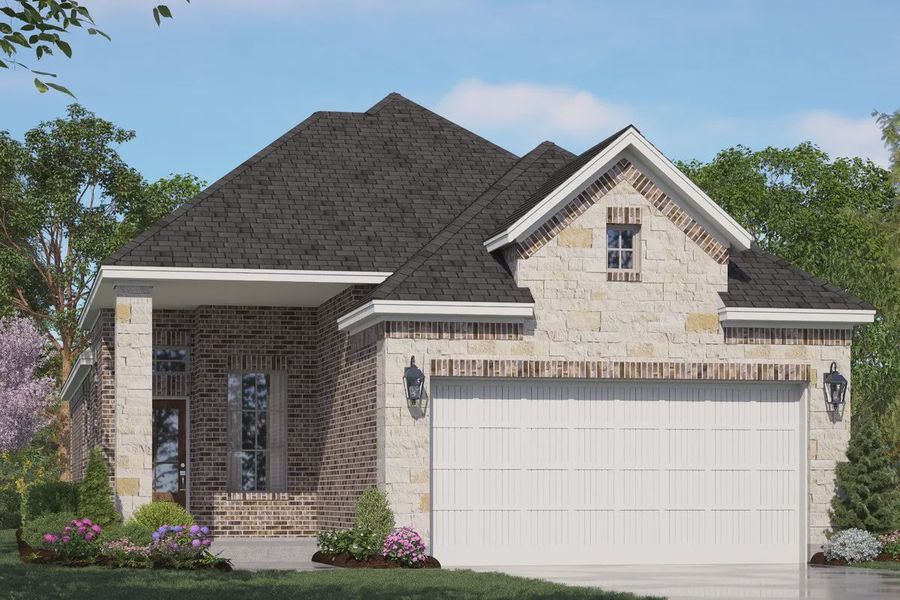 Representative exterior photo of a completed home built from the Berkley by Chesmar Homes in Jordan Ranch 40's, Fulshear, TX (Image 11).