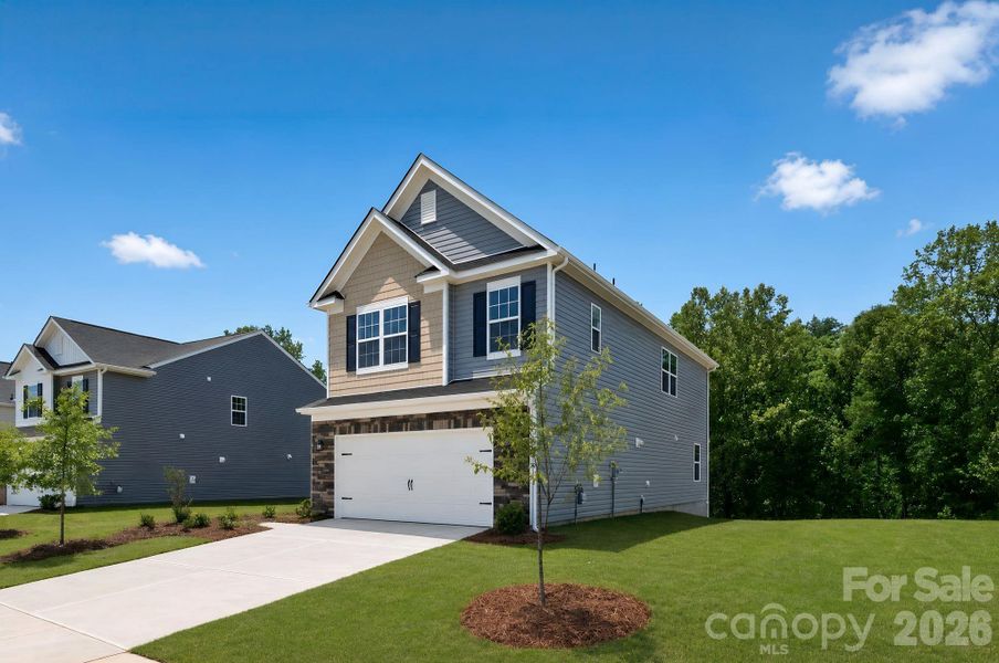 Front exterior of a new home in Shannon Woods, Maiden, NC, highlighting curb appeal (Image 16).