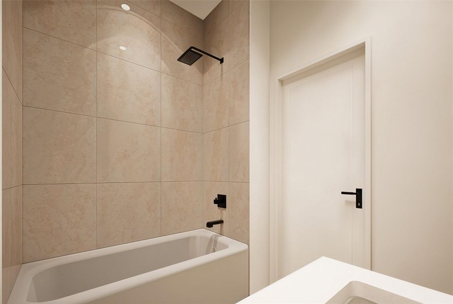 Downstairs bathroom ensuite bathroom with walk-in closet