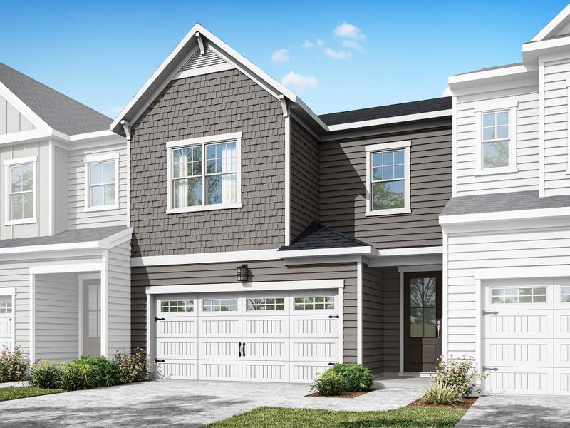 Representative exterior photo of a completed home built from the Ellis by Tri Pointe Homes in The Townes at Willow Park, Cary, NC (Image 19).