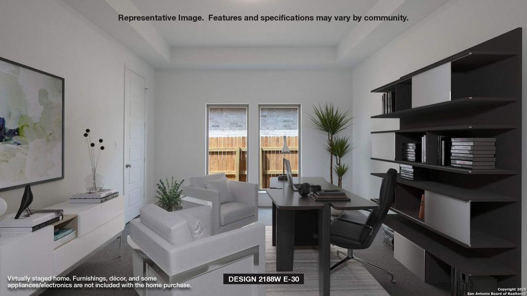 Furnished interior view inside a new home in Homestead 55', Cibolo (Image 17).