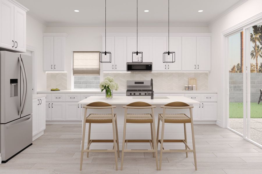 Representative furnished interior of a home built from the Centennial by Beazer Homes in Montana Vista - Highland, Buckeye (Image 4).