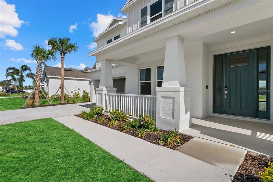 Exterior details and patio area of a home in Park East at Azario, Bradenton (Image 30). Exterior details and patio area of a home in Park East at Azario, Bradenton (Image 30).