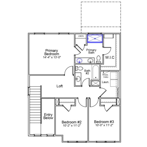 2D floor plan layout of this home in Renaissance at White Oak, Garner, NC (Image 6).