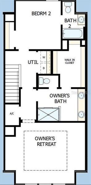 2D floor plan layout of this home in Apex at Seminole Heights, Tampa, FL (Image 4).