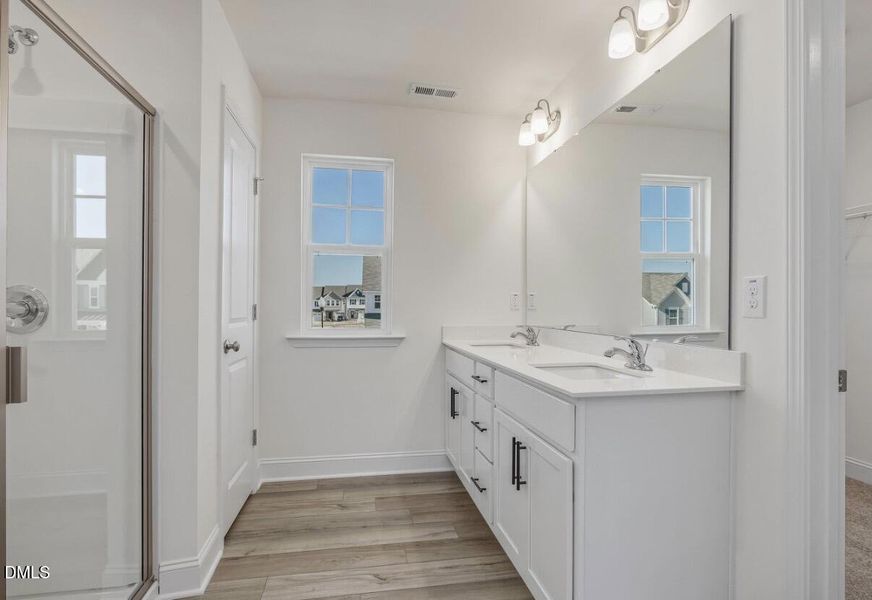 Huge walk in shower with bench Huge walk in shower with bench