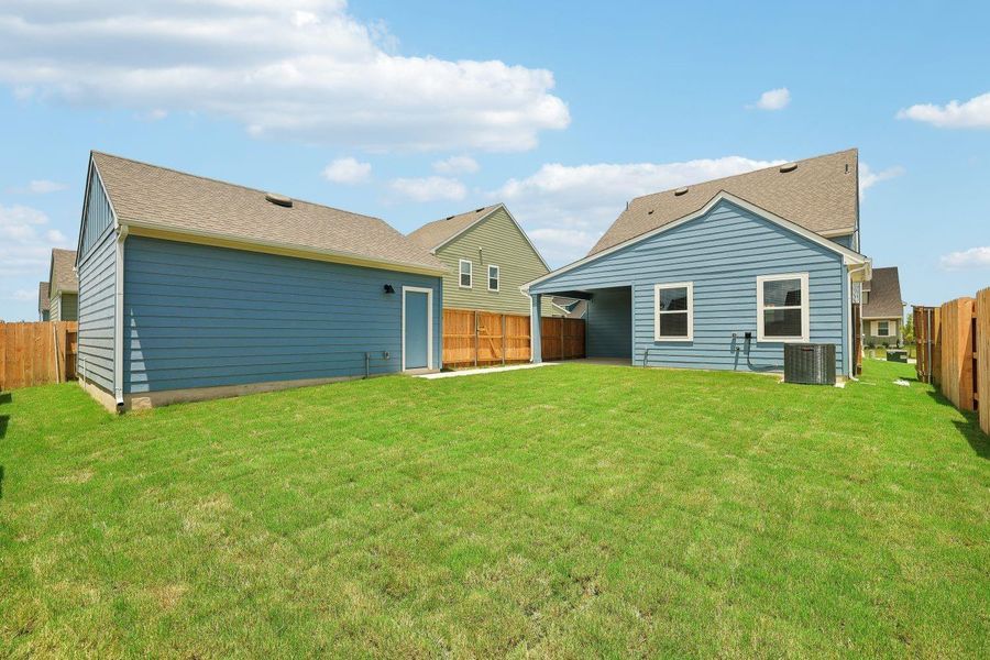 Backyard with privacy fencing