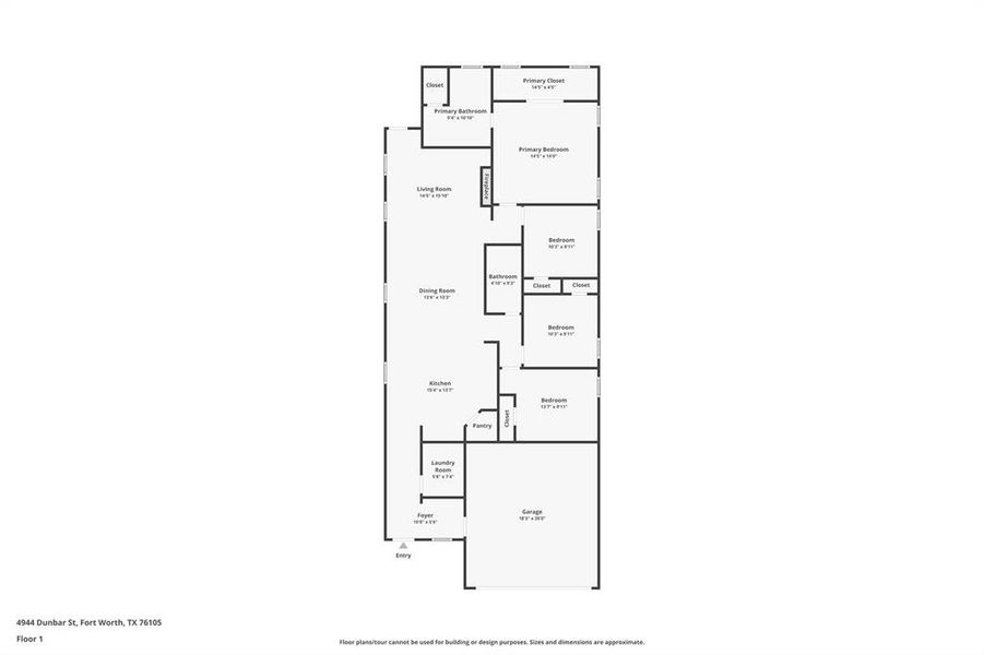 2D floor plan layout of this home in , Fort Worth, TX (Image 5).