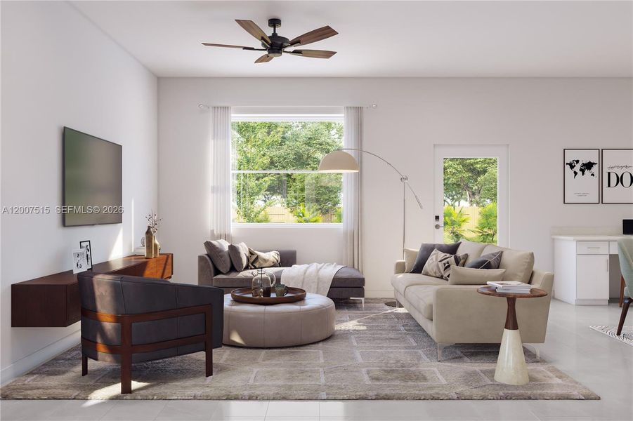 Furnished interior view inside a new home in Acacia Groves, Miami (Image 4).