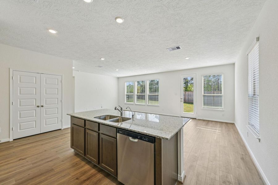 Enjoy a commanding, uninterrupted view from the gourmet kitchen right into the Great Room, ensuring that the home chef is always part of the conversation and keeping everyone seamlessly connected.