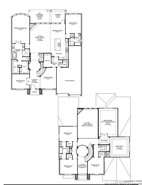 2D floor plan layout of this home in Johnson Ranch 70', Bulverde, TX (Image 3).