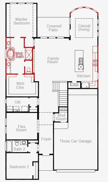 2D floor plan layout of this home in The Trails, New Caney, TX (Image 3).
