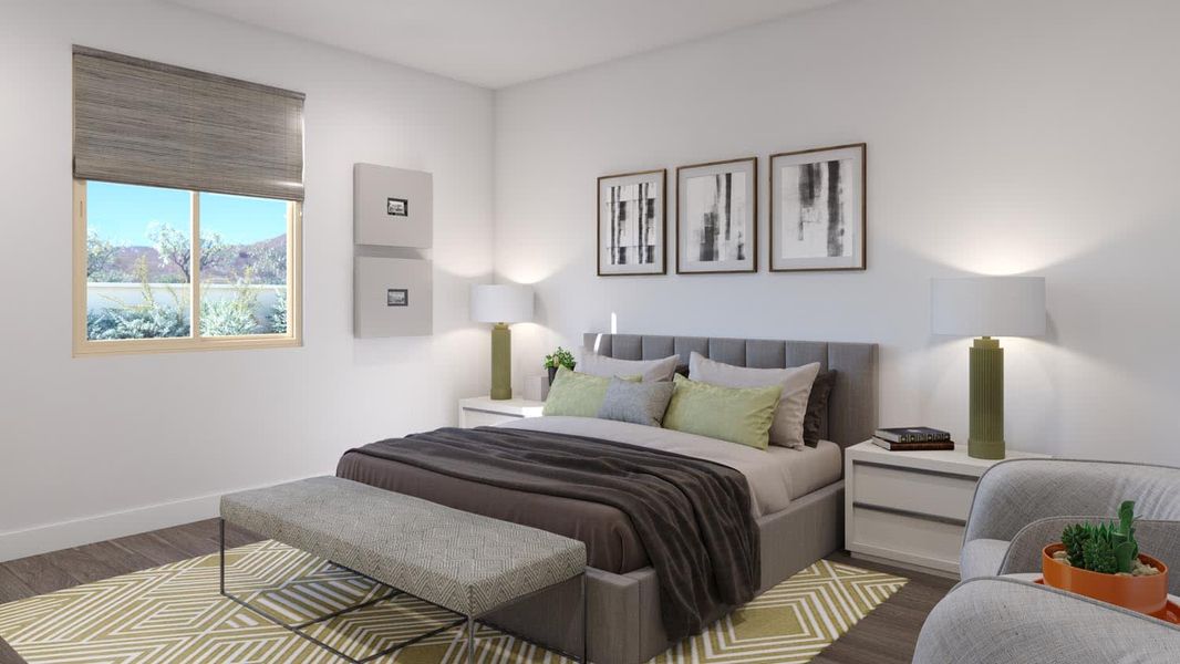 Primary Bedroom Rendering for Pima at Northern Farms in Waddell, Arizona by Landsea Homes