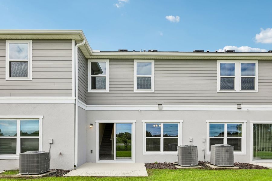 Exterior details and patio area of a home in Reserve at Forest Lake Townhomes, Lake Wales (Image 3). Exterior details and patio area of a home in Reserve at Forest Lake Townhomes, Lake Wales (Image 3).