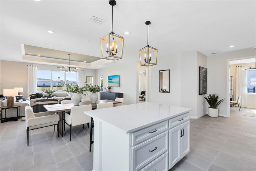 Model Home Design Only. Pictures and furnishings are for illustrative purposes only. Elevations, colors and options may vary. Furniture is for model home staging only.