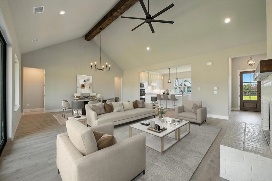 Representative furnished interior of a home built from the The Austin by Kenmark Homes in Escondido Ranches, Weatherford (Image 5).