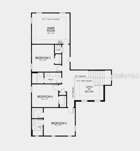 2D floor plan layout of this home in Hammock at Two Rivers, Zephyrhills, FL (Image 3).