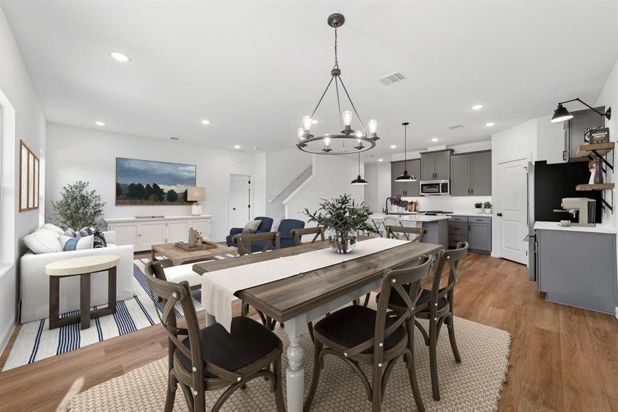 Furnished interior view inside a new home in Aspire at Noble Ridge, Howe (Image 18). Furnished interior view inside a new home in Aspire at Noble Ridge, Howe (Image 18).