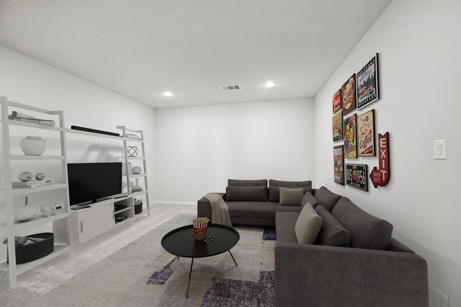 Furnished interior view inside a new home in Pecan Square - Gardens, Northlake (Image 17). Furnished interior view inside a new home in Pecan Square - Gardens, Northlake (Image 17).