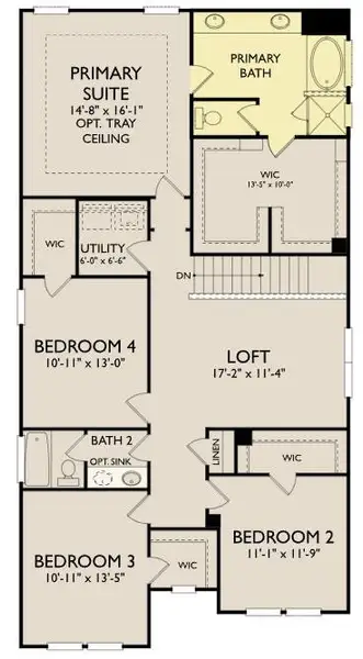 2D floor plan layout of this home in Lariat, Liberty Hill, TX (Image 3).