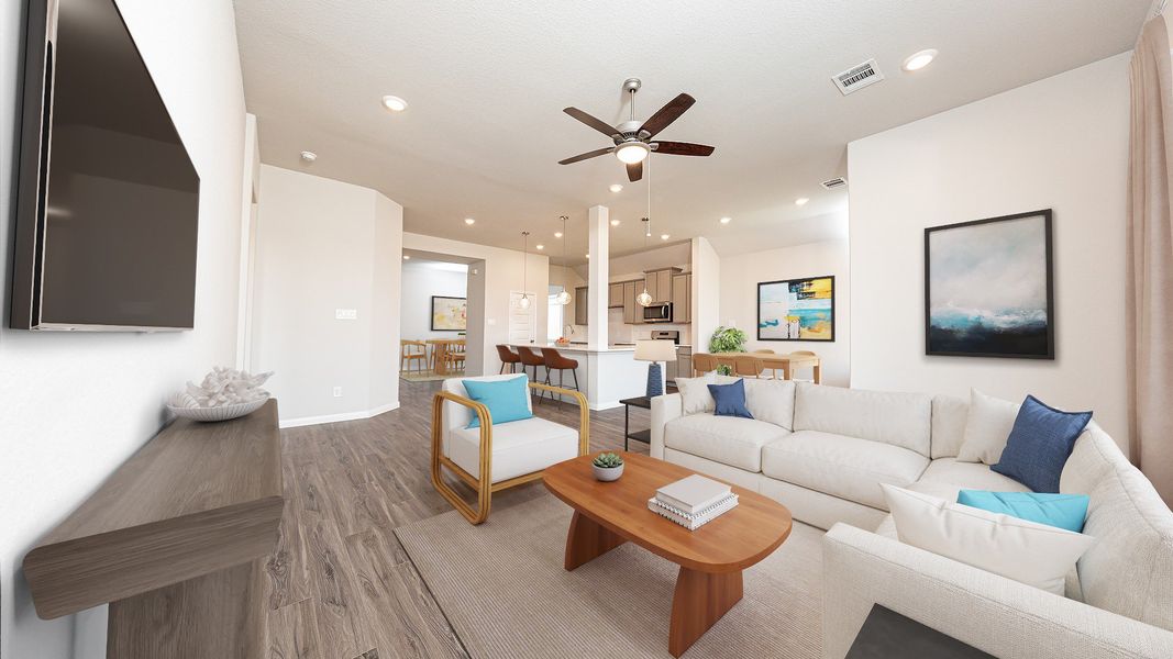 Representative furnished interior of a home built from the The Lakewood by Legend Homes in Cinco Lakes, San Antonio (Image 9). Representative furnished interior of a home built from the The Lakewood by Legend Homes in Cinco Lakes, San Antonio (Image 9).