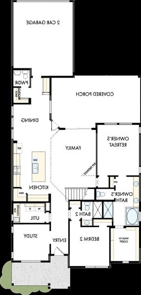 2D floor plan layout of this home in Riceland 50’ Alley Load Homesites, Mont Belvieu, TX (Image 2). 2D floor plan layout of this home in Riceland 50’ Alley Load Homesites, Mont Belvieu, TX (Image 2).