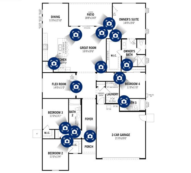 2D floor plan layout of this home in Empire Pointe, Queen Creek, AZ (Image 2).