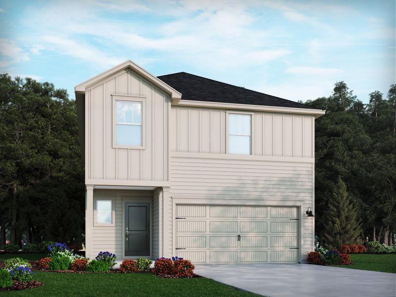 Representative exterior photo of a completed home built from the Lennon by Meritage Homes in Walnut Reserve, Conover, NC (Image 20).