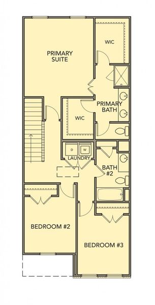 2D floor plan layout for the Crape Myrtle by Kerley Family Homes in Village Green, Adairsville, GA (Image 4).