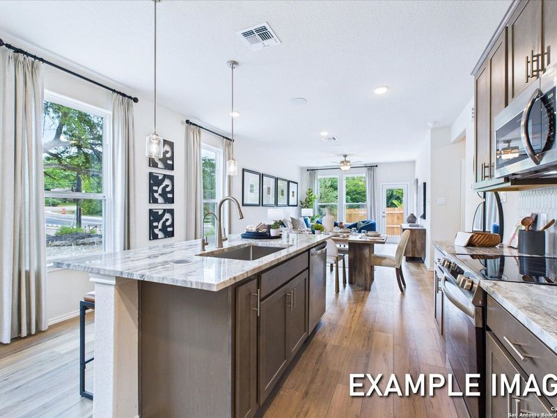 Furnished interior view inside a new home in Meadows at Oak Creek, San Antonio (Image 5). Furnished interior view inside a new home in Meadows at Oak Creek, San Antonio (Image 5).