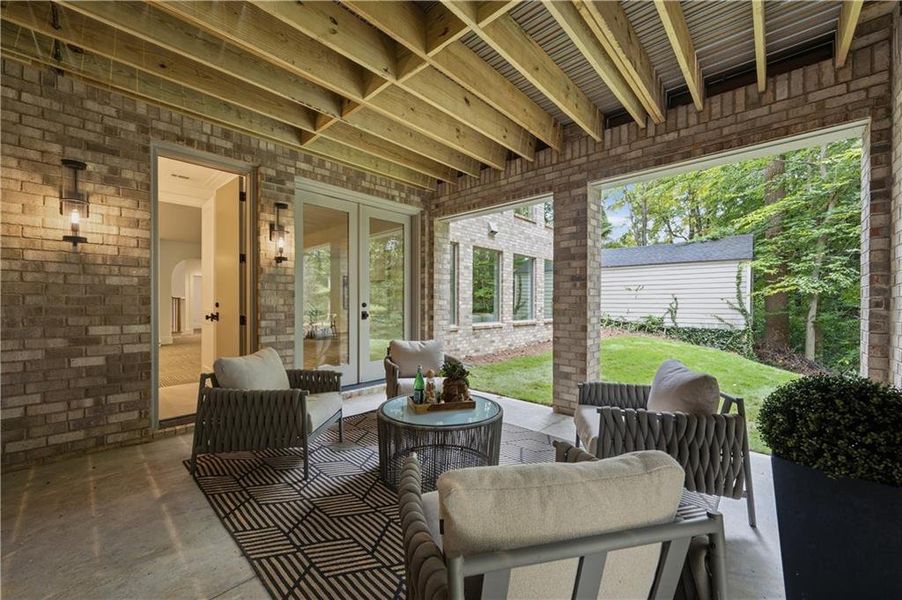 Exterior details and patio area of a home in , Atlanta (Image 33).