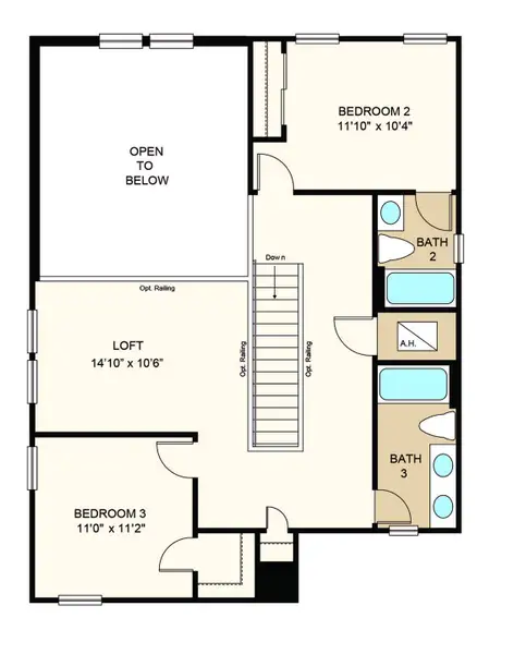 2D floor plan layout of this home in Firethorn, Parrish, FL (Image 3).