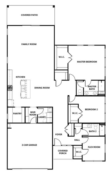 2D floor plan layout of this home in Hallimore Ranch, Rosenberg, TX (Image 3).