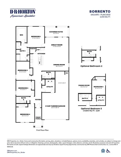 2D floor plan layout of this home in Sorrento, Maricopa, AZ (Image 4).