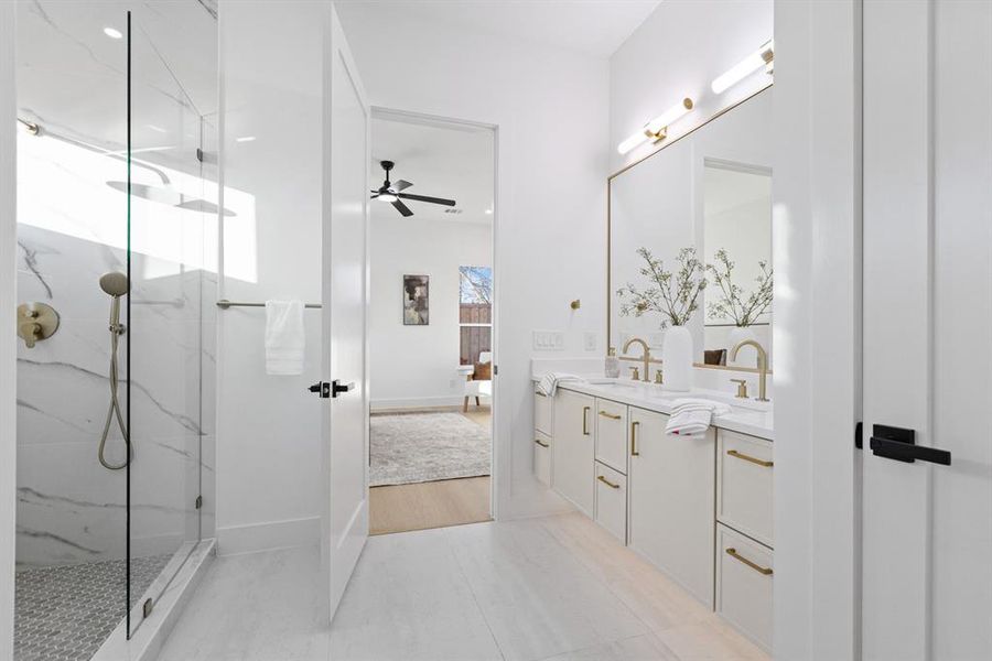 Furnished interior view inside a new home in , Dallas (Image 31).