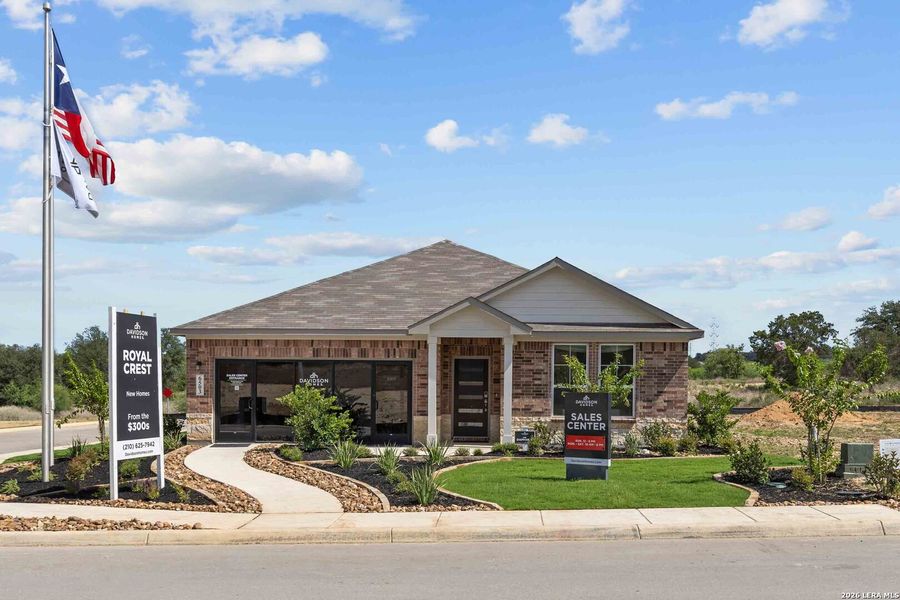 Front exterior of a new home in Royal Crest, San Antonio, TX, highlighting curb appeal (Image 22).