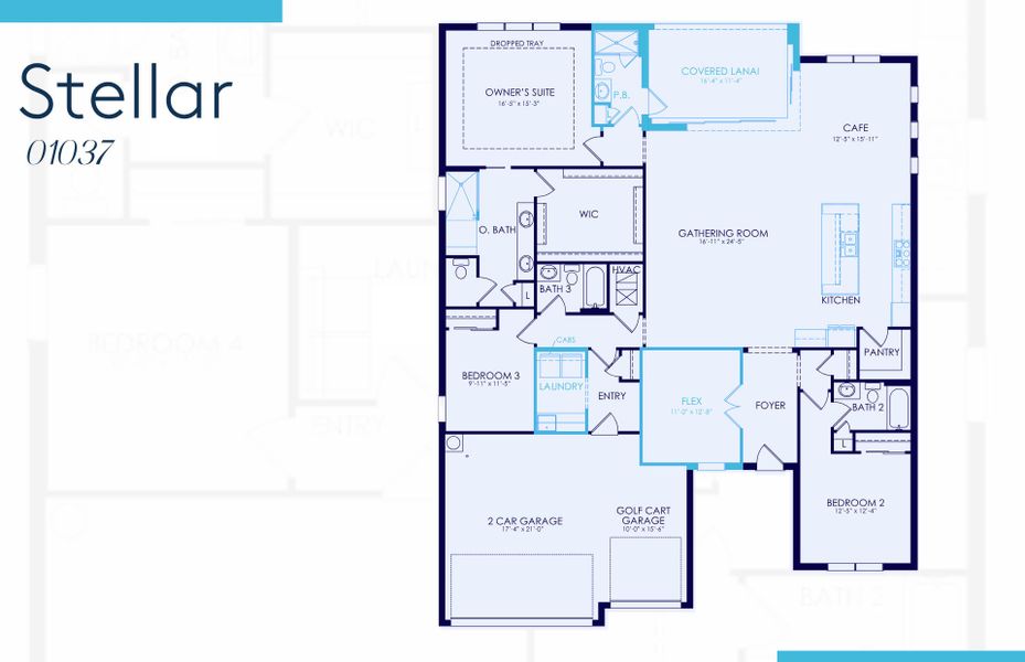 2D floor plan layout of this home in Del Webb Naples, Immokalee, FL (Image 3).