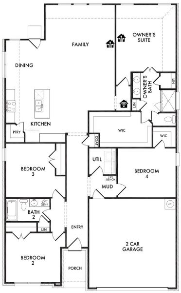 2D floor plan layout for the Cheyenne by Impression Homes in De Berry Reserve, Royse City, TX (Image 3). 2D floor plan layout for the Cheyenne by Impression Homes in De Berry Reserve, Royse City, TX (Image 3).