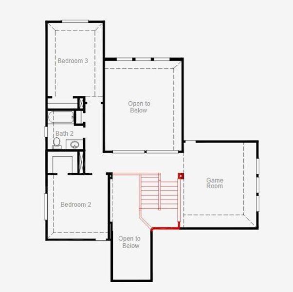 2D floor plan layout of this home in The Meadows at Imperial Oaks, Spring, TX (Image 3).