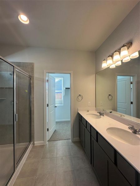 Primary Bath with Dual Vanities and Walk-in Shower