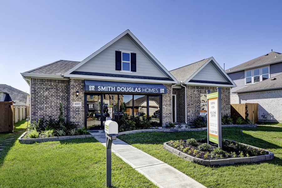Front exterior of a new home in Sierra Vista, Iowa Colony, TX, highlighting curb appeal (Image 1). Front exterior of a new home in Sierra Vista, Iowa Colony, TX, highlighting curb appeal (Image 1).