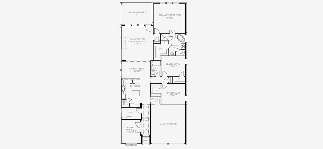 2D floor plan layout for the 1950W by Perry Homes in Lakes of Cane Island, Katy, TX (Image 3). 2D floor plan layout for the 1950W by Perry Homes in Lakes of Cane Island, Katy, TX (Image 3).