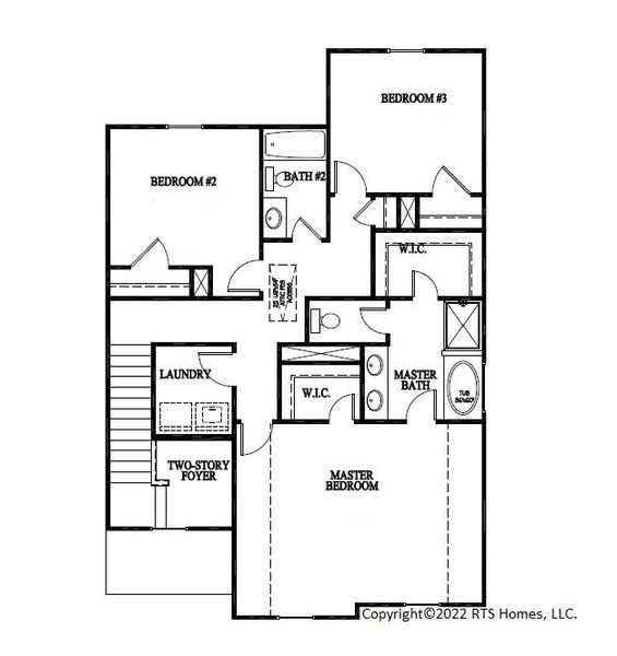 2D floor plan layout for the The Ryon by RTS Homes in The Pointe at Villages on Marne, Hinesville, GA (Image 6).