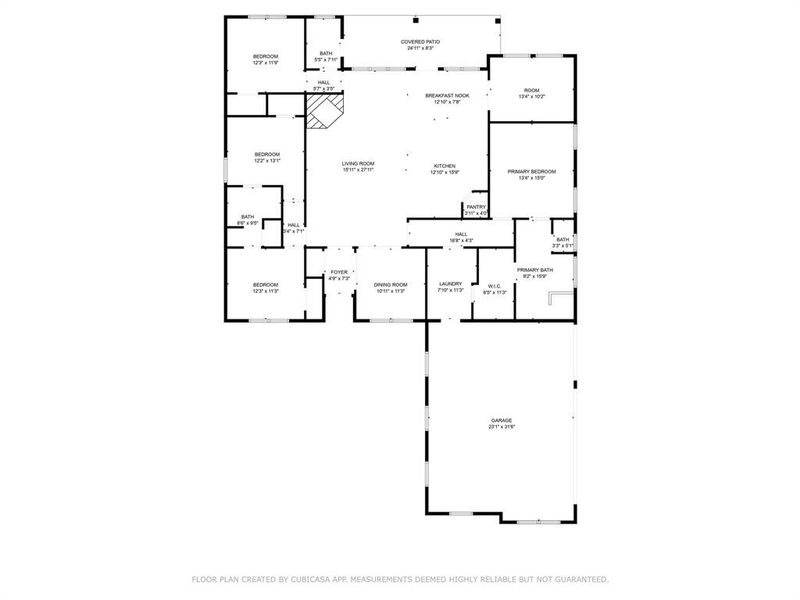 2D floor plan layout of this home in Pecan Plantation, Granbury, TX (Image 5).