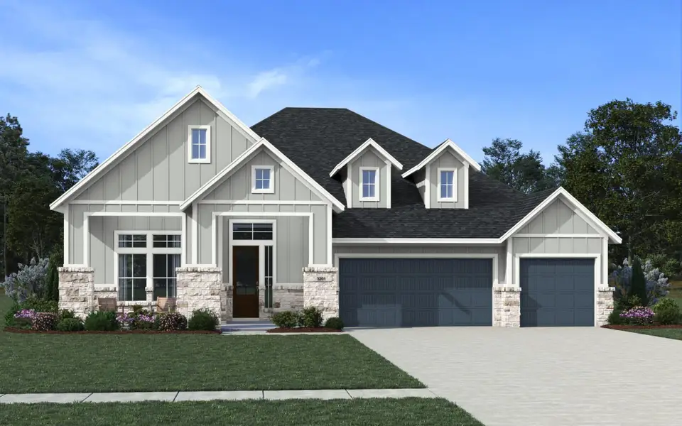 Representative exterior photo of a completed home built from the Kingston 65′ by Chesmar Homes in Prominence, San Antonio, TX (Image 4).