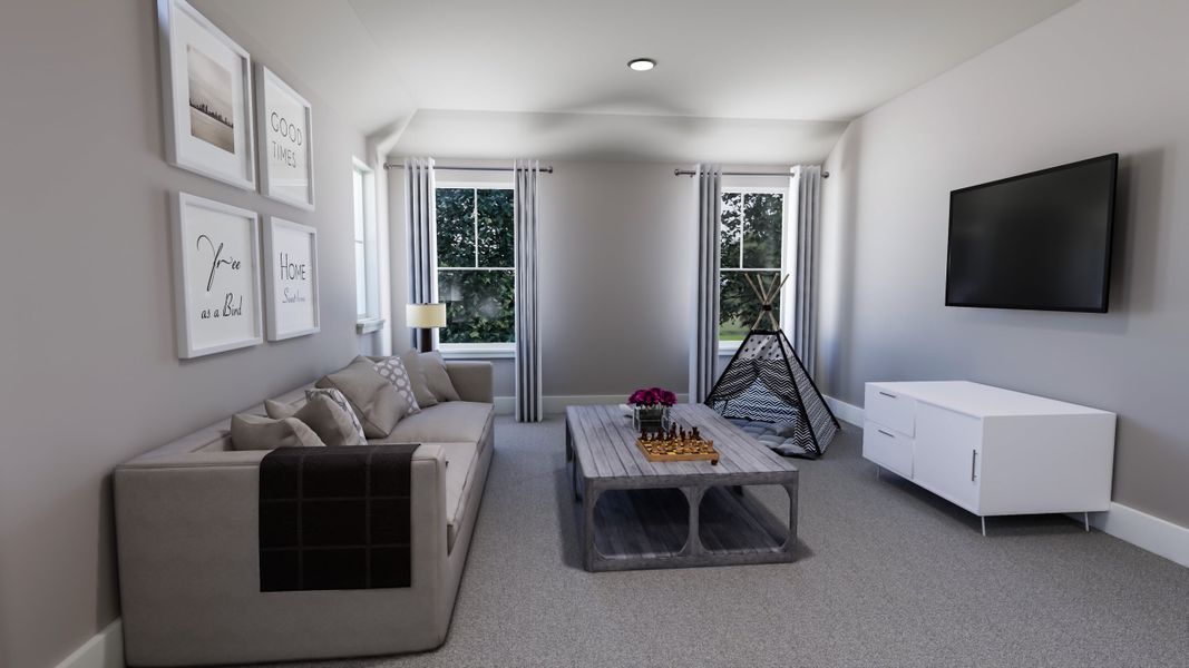 Representative furnished interior of a home built from the Dylan by Tri Pointe Homes in Somerset Park, Rockwall (Image 25).