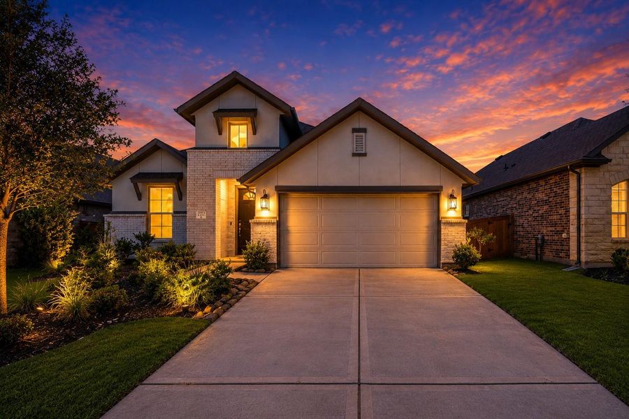 Front exterior of a new home in , Cypress, TX, highlighting curb appeal (Image 2). Front exterior of a new home in , Cypress, TX, highlighting curb appeal (Image 2).