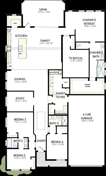 2D floor plan layout of this home in Palmera Wellen Park - Classic Series, Venice, FL (Image 2). 2D floor plan layout of this home in Palmera Wellen Park - Classic Series, Venice, FL (Image 2).
